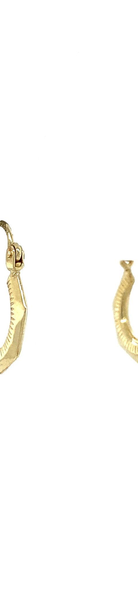 Vintage 14K Gold Fancy Hoop Earrings